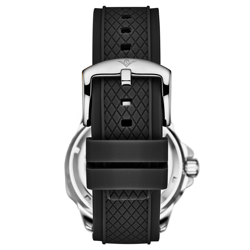 Edwardian Automatic 44mm Skeleton Black/Silver | Silver Dial