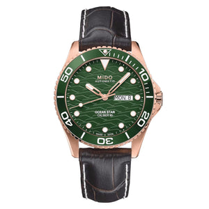 Ocean Star 200C Green / Brown Leather Green Dial