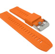 Bandini SIL.122 | Mens Quick Release Grooved Silicone Heavy Duty Sports Watch Band - 22mm / Orange 22mm / Orange |  Dial