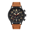 Hawker Hurricane Carey Dual Time Black  Dial / Leather |  Dial
