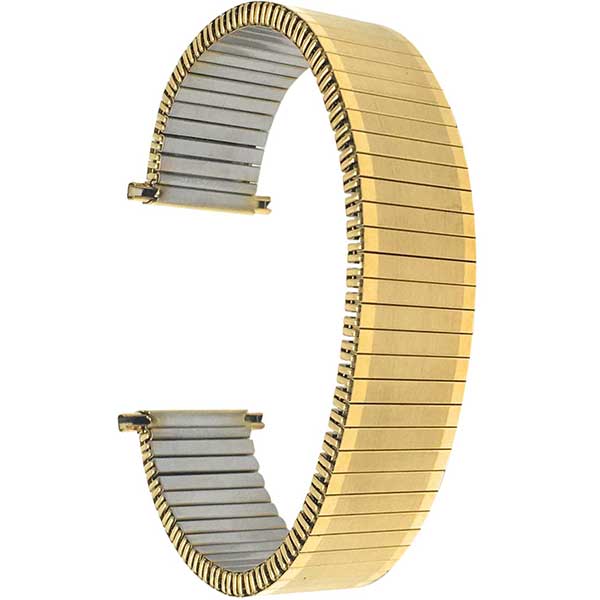 EX260 | 22mm Gold Tone Expansion Watch Band, Metal Stretch Strap 22mm / Gold Tone |  Dial