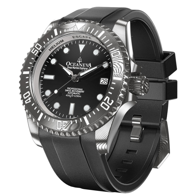 Damascus Swiss Automatic SW200 Deep Marine Explorer II Damascus/Black Dial | Black Dial