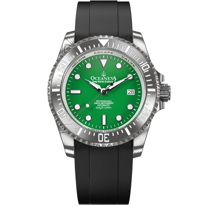 Damascus Swiss Automatic SW200 Deep Marine Explorer II Damascus/Green Dial | Green Dial
