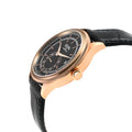 Empire Gevril Swiss Automatic, ETA 2895, Black Dial,  Genuine Handmade Italian Black Leather | Black Dial