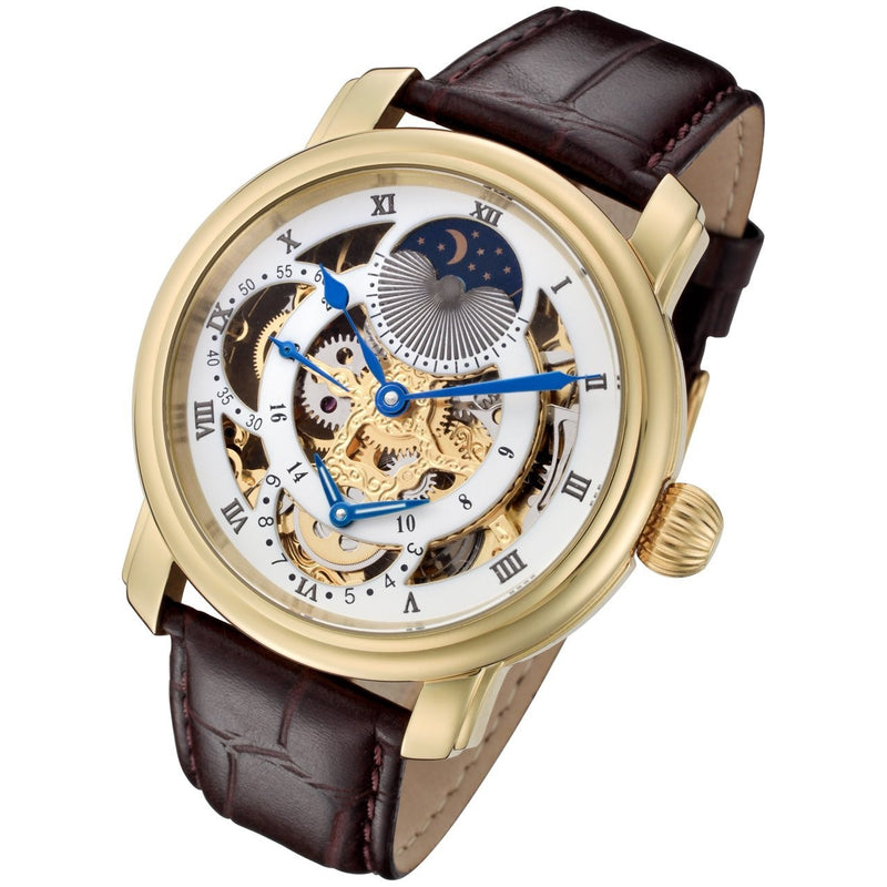 Traveller Series brown leather /gold | White Dial