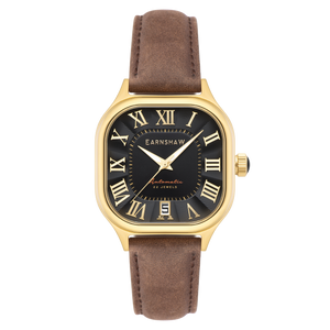 Coussin Automatic Black / Brown Genuine Leather | Black Dial