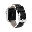 Thick Leather Two-Tone Racer Band for Apple Watch Series 8/7/6/5/4/3/2/1/SE Black & White (38mm | 40mm | 41mm) |  Dial