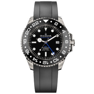 Oceaneva Deep Marine Explorer VI Grade 5 Titanium Automatic Black Dial Watch Black/Black | Black Dial