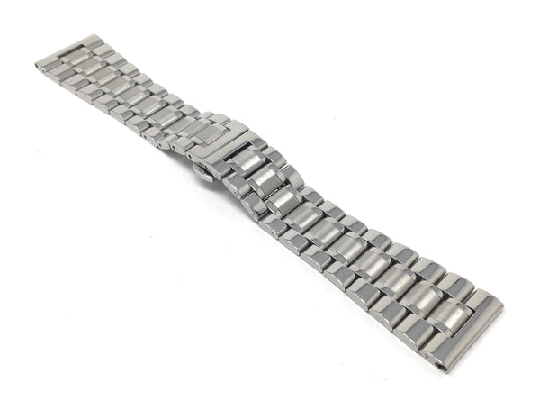 Bandini 22mm Silver Stainless Steel Watch Band - Metal 22mm / Silver / Silver Buckle |  Dial