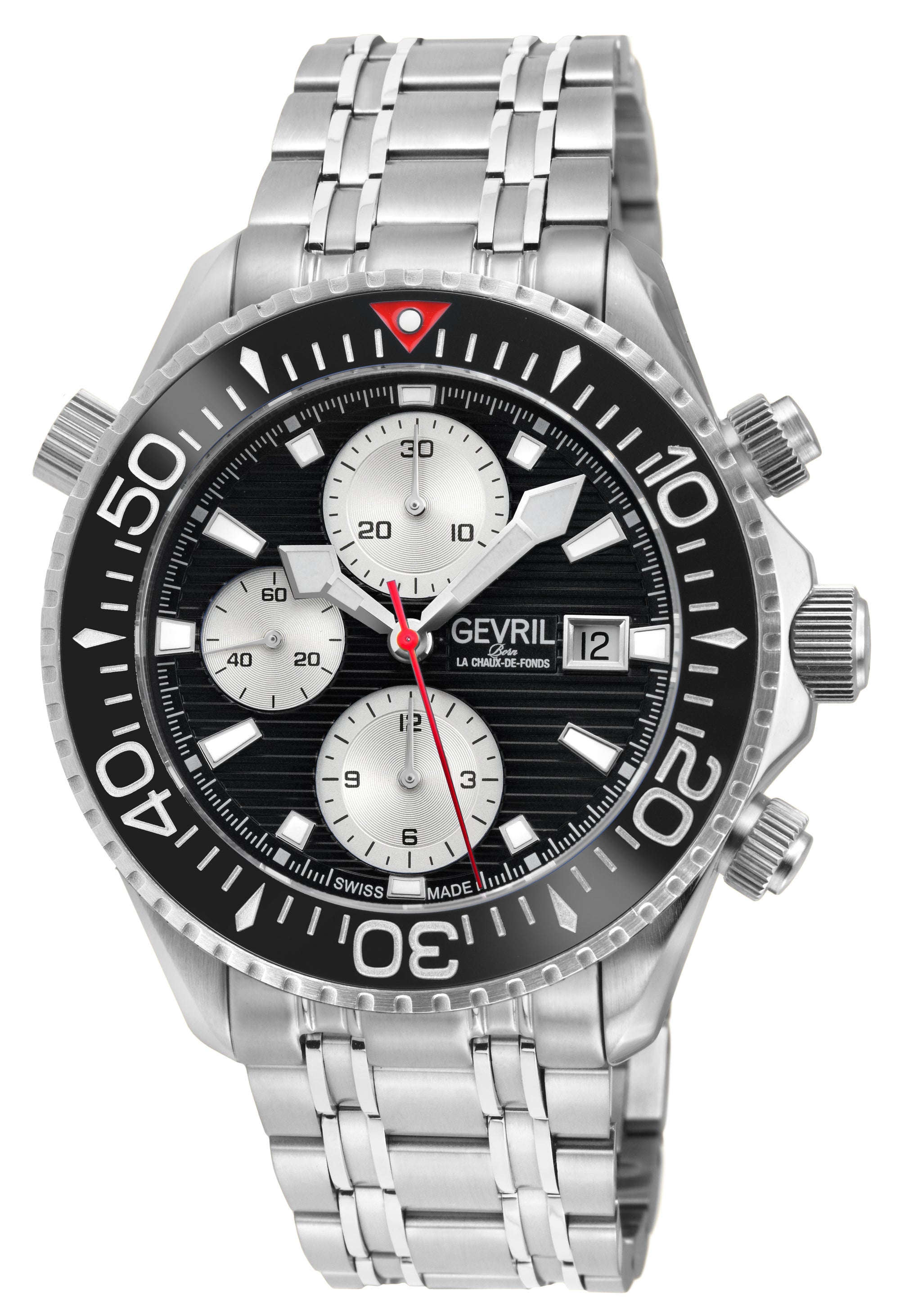 Hudson Yards Chronograph SW500 Chronograph , helium valve Diver Black | Black Dial