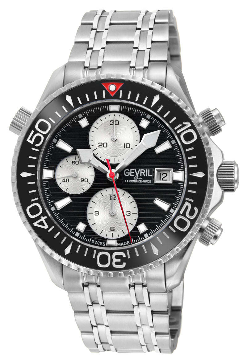 Hudson Yards Chronograph SW500 Chronograph , helium valve Diver Black | Black Dial
