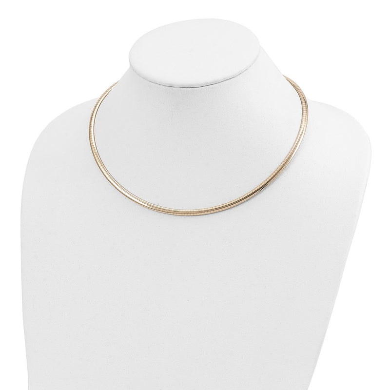 14k 4mm Domed Omega Necklace 1451 |  Dial