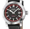 Flat Iron Swiss Made Automatic, 42mm Stainless Steel, Black Dial, Black Italian Leather Strap | Black/Red Dial