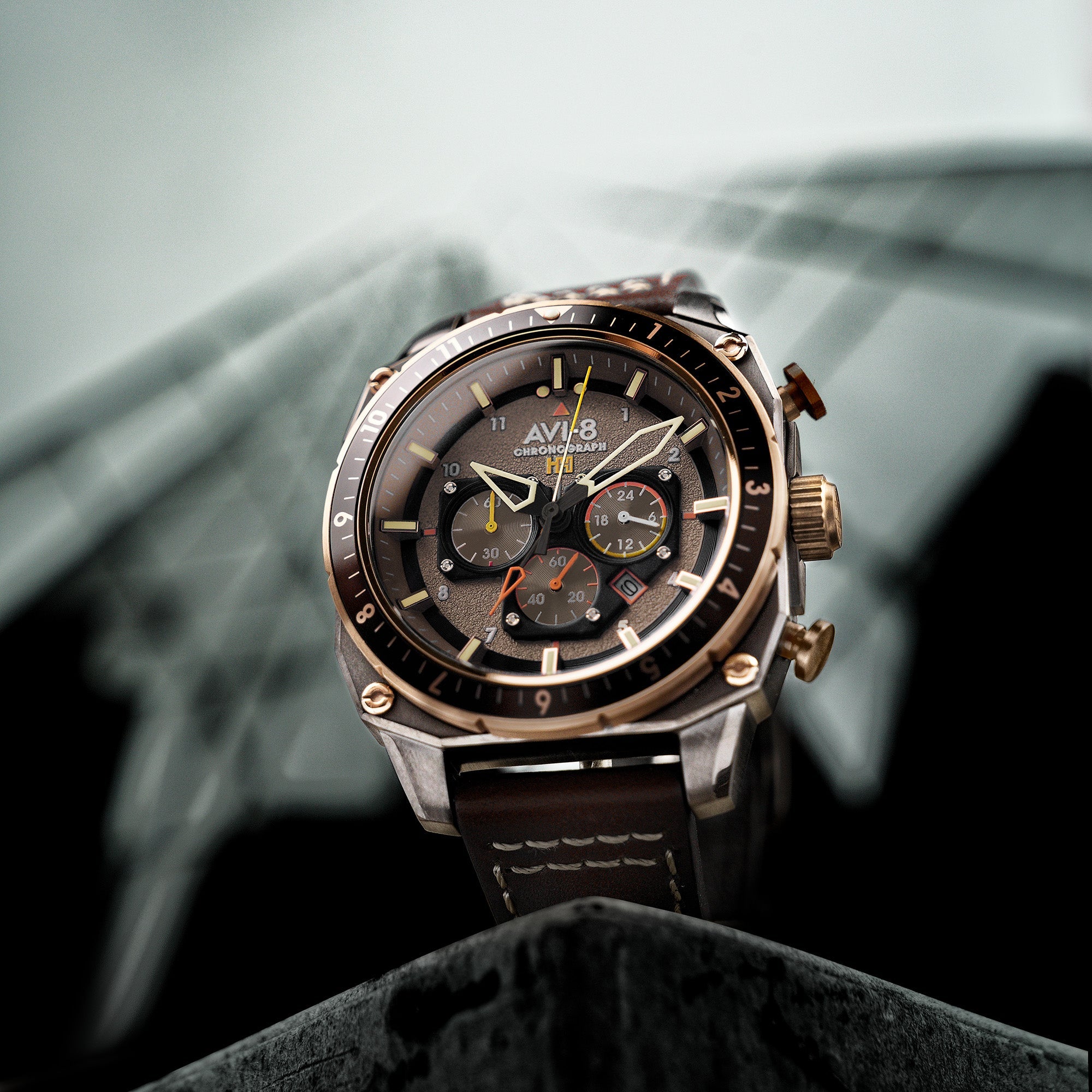 ATLAS DUAL TIME CHRONOGRAPH GREY / LEATHER | Grey Dial