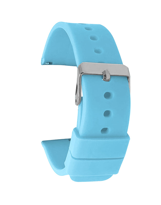 SIL.100 | Quick Release Slim Soft Rubber Silicone Watch Band - 22mm, Blue 22mm / Blue |  Dial