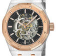Gotham -Skeleton Swiss Automatic Movement, Skeleton  Dial, Two toned 316L Stainless Steel IPRG Bracelet | Skeleton Dial