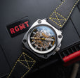 Altimeter Skeleton Automatic Black & Yellow / Leather | Black Dial
