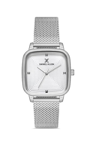 Petite Womens Square Mesh Watch - DK12845 Silver