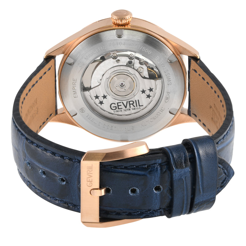 Empire Swiss made Automatic ETA 2895, RG Case, Blue Dial, second subdials | Blue Dial