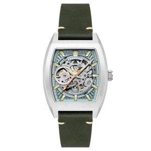 Heritage Wellington Skeleton Automatic Green / Genuine Leather | Green Dial