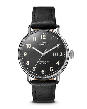 Canfield 3HD 38mm, Black Leather Strap Black | Black Dial