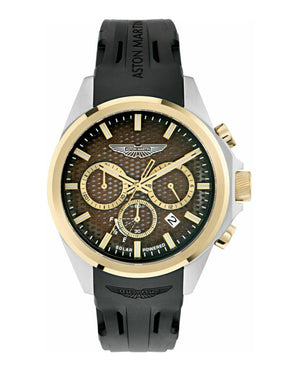 HLC Chrono Solar Two Tone Case/ Brown Dial/Black Silicone Strap Brown Dial