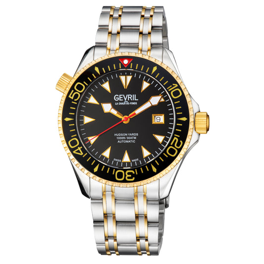 Hudson Yards Sellita SW200 Automatic Swiss Made Watch ceramic bezel helium valve | Black Dial