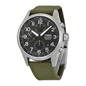 Big Crown ProPilot Chrono Black Dial & Olive Textile Strap |  Dial
