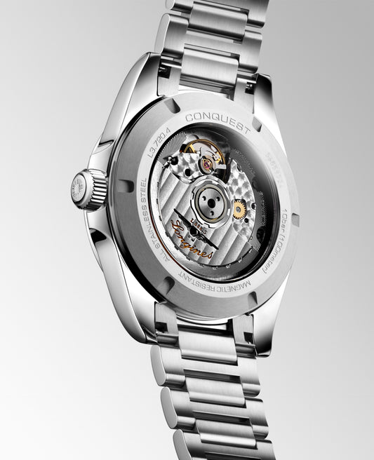 Conquest Silver/Green Sunray Green Dial
