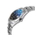 West Village Fusion Elite Gevril Sellita SW200 Swiss Made Automatic Watch Cobalt Horizon Gradient (Blue) magnify date sapphire crystal | Blue Dial