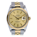 Pre-Owned Rolex 18k Yellow Gold Fluted Bezel Datejust- Ref.16233