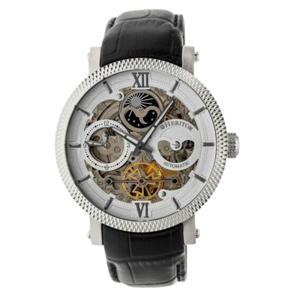 Aries Skeleton Leather Band Watch