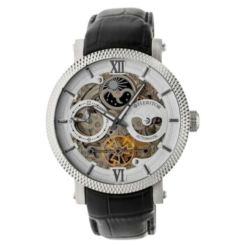 Aries Skeleton Leather Band Watch