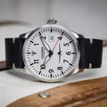 Flieger Leather / Silver Silver Dial