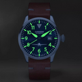 Flieger Leather / Blue Blue Dial