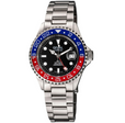 Wall Street GMT Swiss Made SW330 GMT Swiss Automatic Diver's watch blue/red | Black Dial