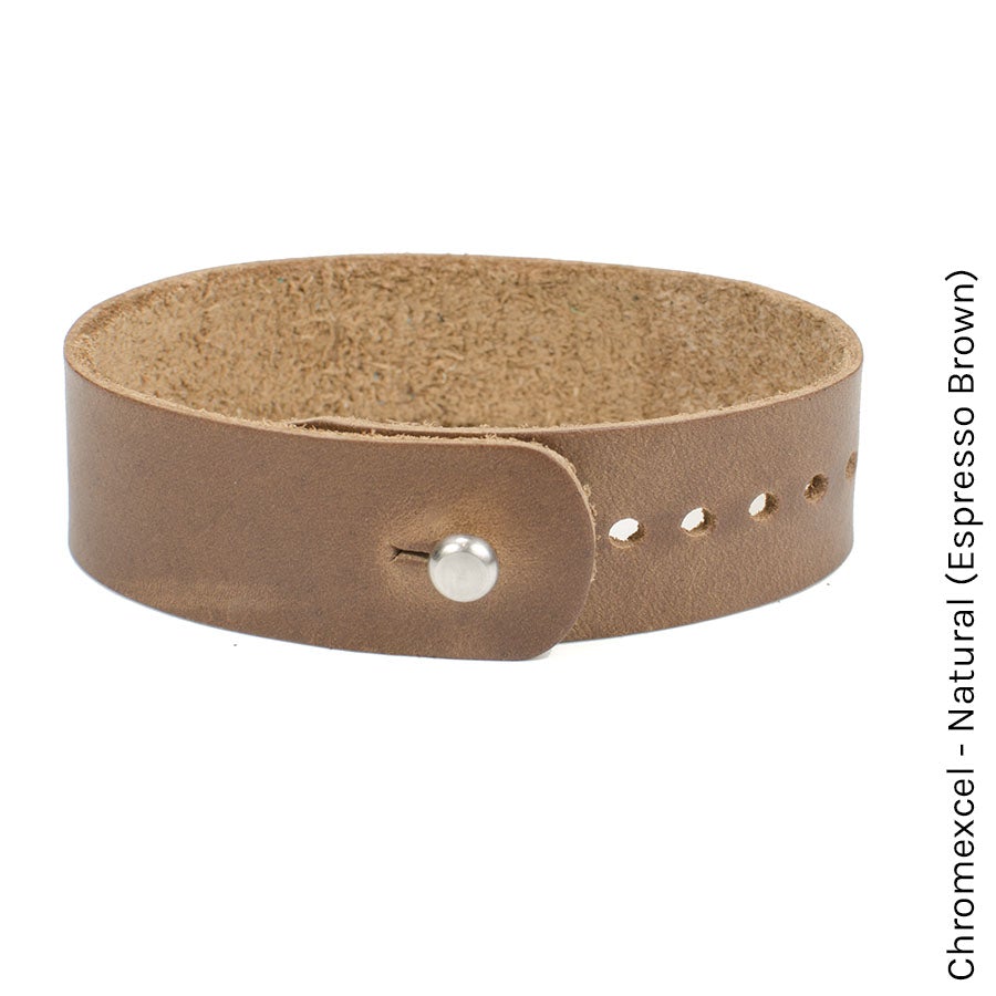 20mm button stud watchband (TWO pack) Chromexcel Natural & Chromexcel Black |  Dial