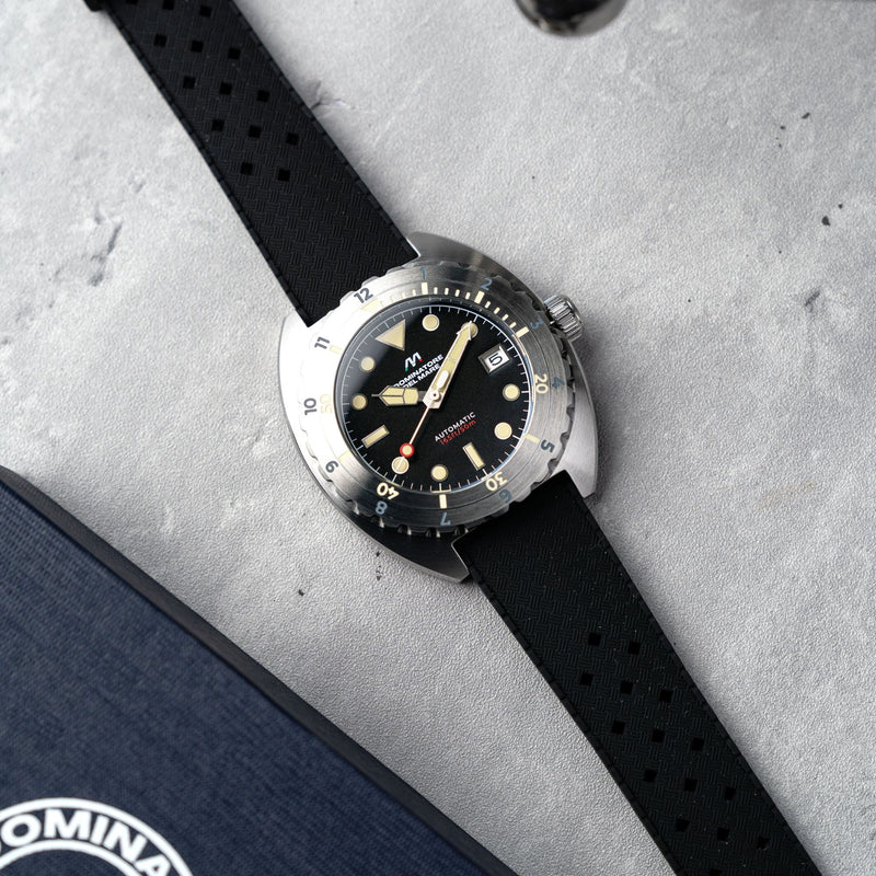 Amalfi Automatic Black / Black Silicone | Black Dial