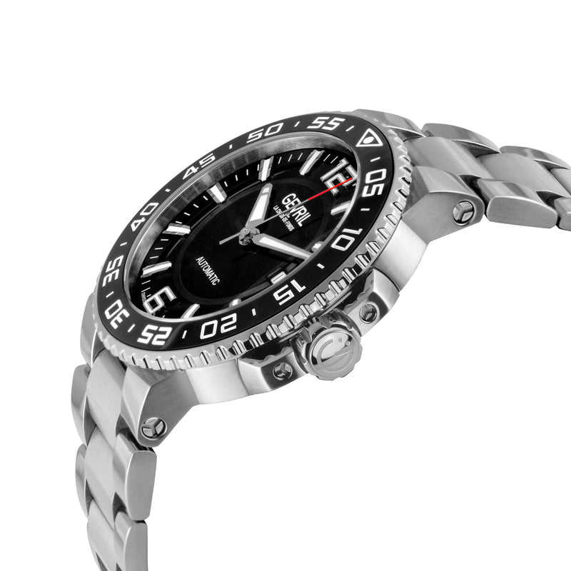Riverside Swiss made Automatic Sellita SW200, Ceramic Rotating Bezel, Black | Black Dial