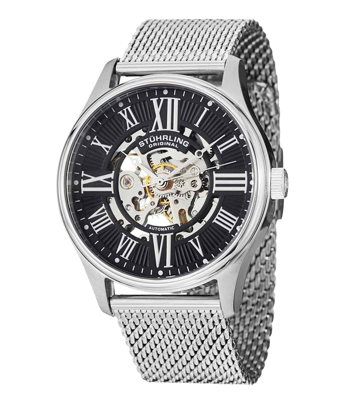Legacy Black Dial/ Silver Stainless Steel Skeleton | Black Dial