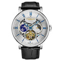 Dual Time Automatic Majestic 47mm Skeleton Black/Silver | White Dial