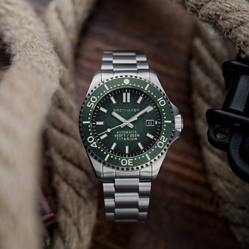 TESEI TITANIUM AUTOMATIC GREEN / TITANIUM BRACELET | Green Dial