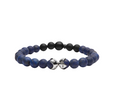 Sterling Bead Shields, Blue Lapis Stone M (7.25" Wrist) |  Dial