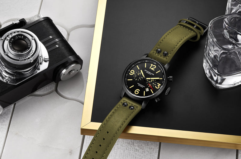 Aviator Green / Leather | Black Dial