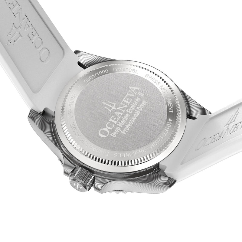 Damascus Swiss Automatic SW200 Deep Marine Explorer II Damascus/Blue Dial/White Strap | Blue Dial