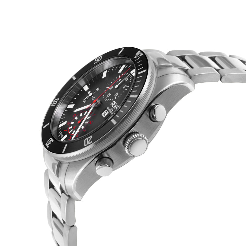 Yorkville - Chronograph Gevril Yorkville Swiss Automatic Chronograph  Watch, SS Case, Black bezel, Black Dial | Black Dial