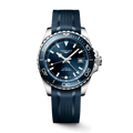 HYDROCONQUEST GMT Blue / Rubber | Blue Dial