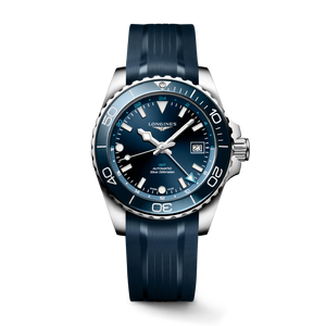 HYDROCONQUEST GMT Blue / Rubber | Blue Dial