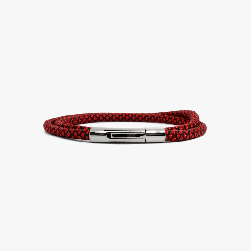 Imperial Red  Cord  Wrap, Polished Silver Closure M (7.25" Wrist) |  Dial