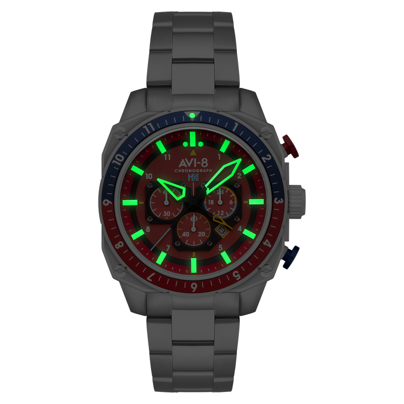 ATLAS DUAL TIME CHRONOGRAPH RED / STAINLESS STEEL | Red Dial